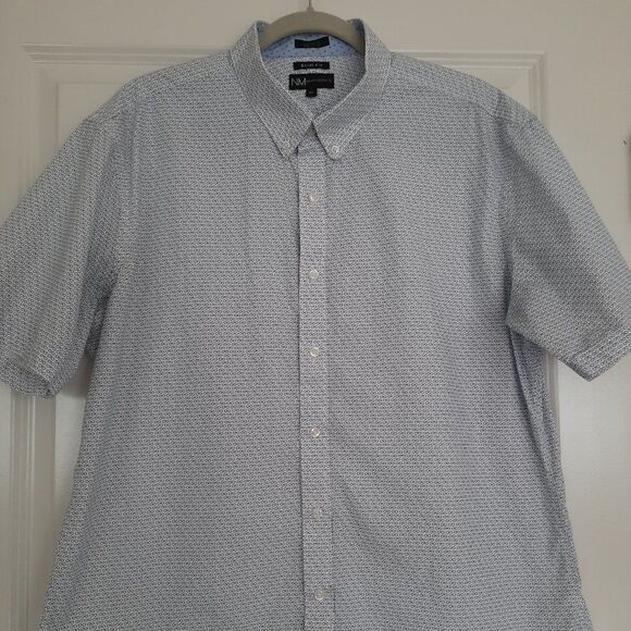 Neiman Marcus Dress Shirt short sleeve‎ slim fit size XL - Picture 1 of 5